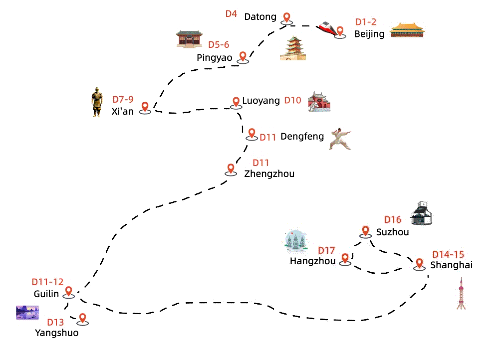18 Days Cultural and Natural Tour from Beijing to Datong